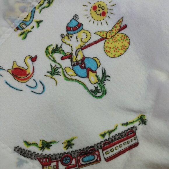 Vintage Baby Blanket White "Mini Bear" by Bunny Esmond NEW IN PACKAGE 36"x50" - Picture 9 of 16